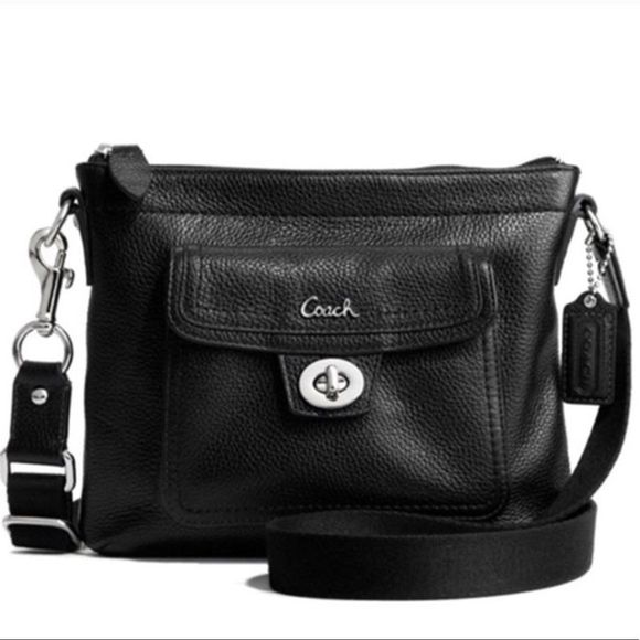Coach Handbags - Coach Swingpack 45012 Black Leather Cross Body Bag